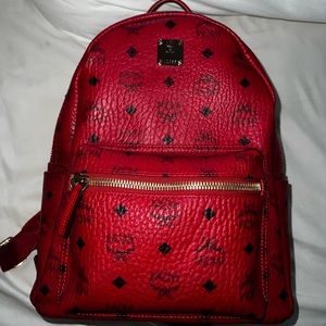 Red MCM backpack (small size)